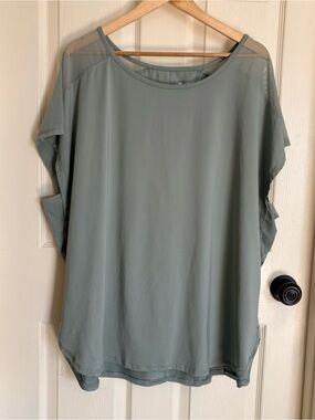 Penningtons Active Zone Sage Green Short Sleeve Workout Top